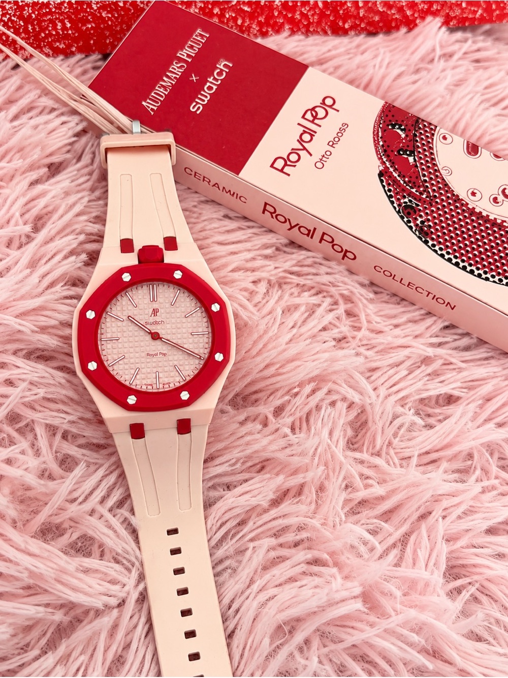Royal Pop Otto Rosso Unisex Watch Pink & Red w/ Box